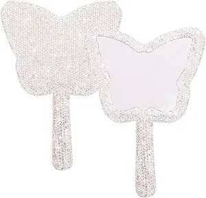 Rhinestone Butterfly Shaped Handheld Mirror