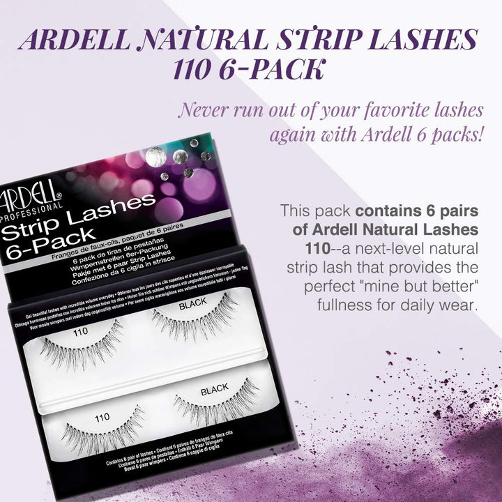 Ardell Natural 110 Black Strip False Eyelashes (6 pairs per pack) information