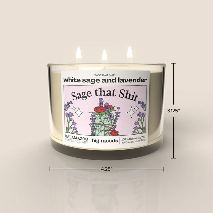 "Sage That Shit" 3-Wick Soy Candle - Sage & Lavender - 14oz