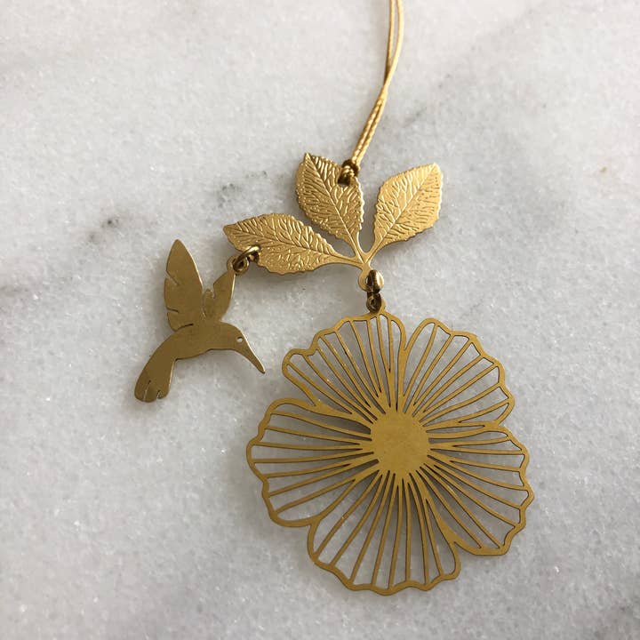 Vida + Luz Hibiscus Hummingbird Ornament