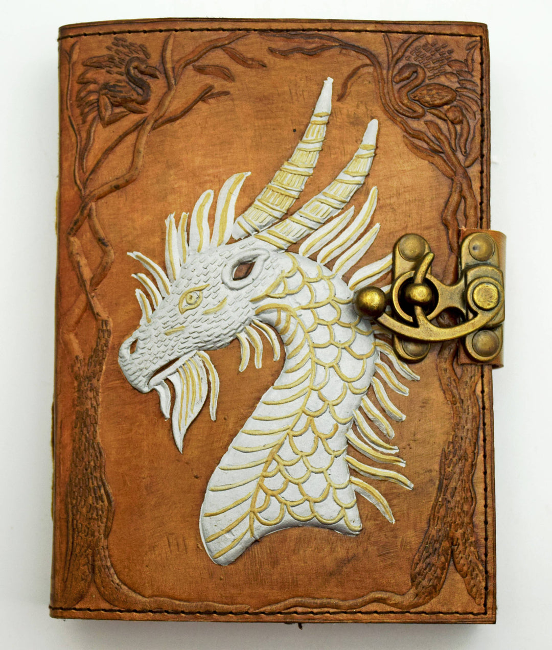 Two Tone Leather Embossed Dragon Journal
