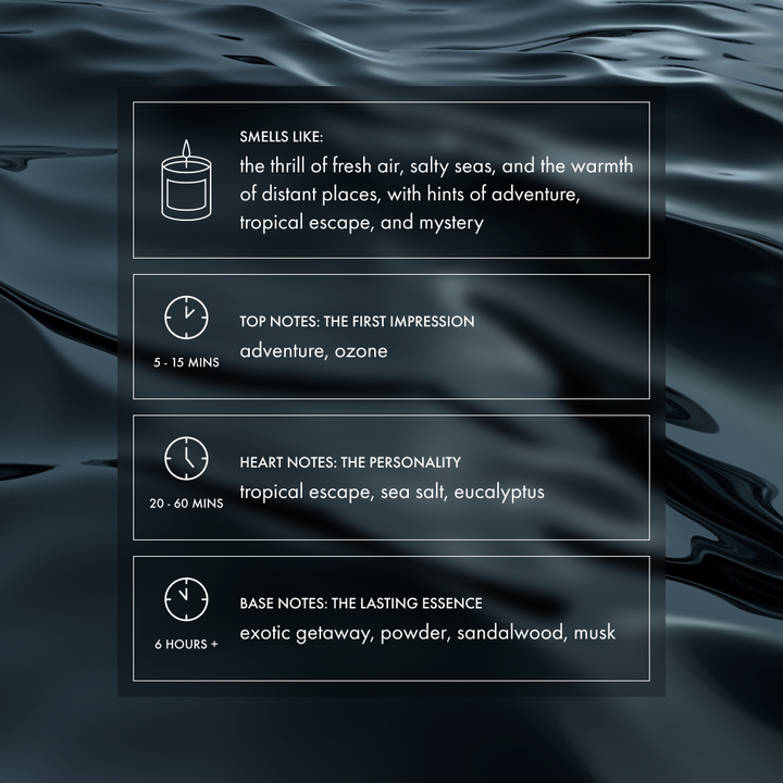 Wanderlust Soy Candle | black sea, sandalwood & sea salt