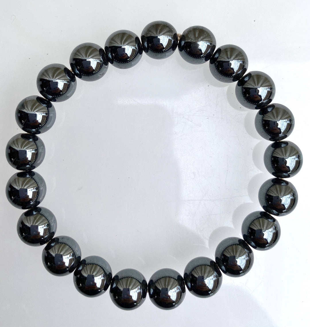 Natural Hematite 10mm 8" Crystal Healing Stretch Bracelets