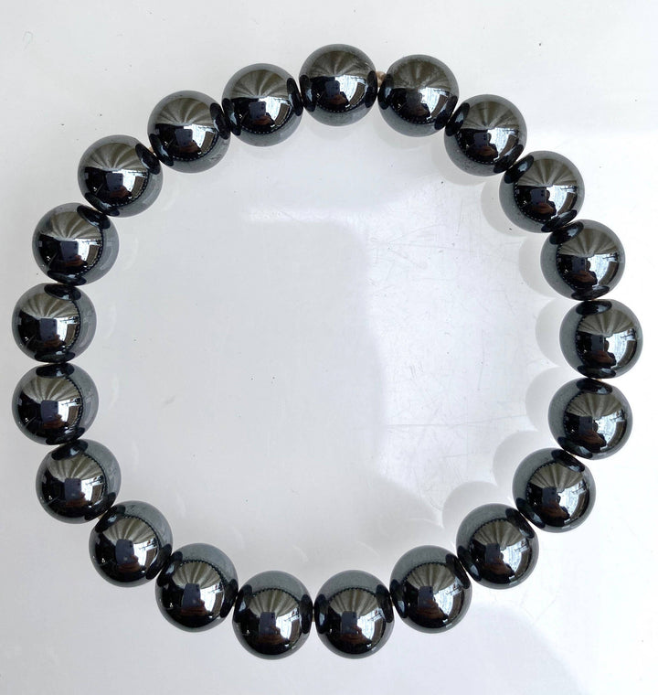 Natural Hematite 10mm 8" Crystal Healing Stretch Bracelets