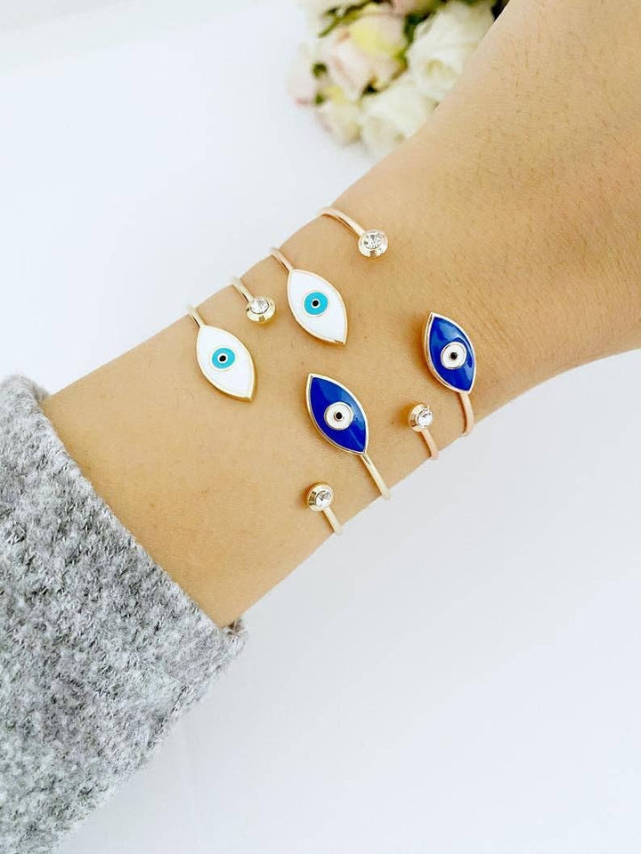 Gold Evil Eye Cuff Bracelet