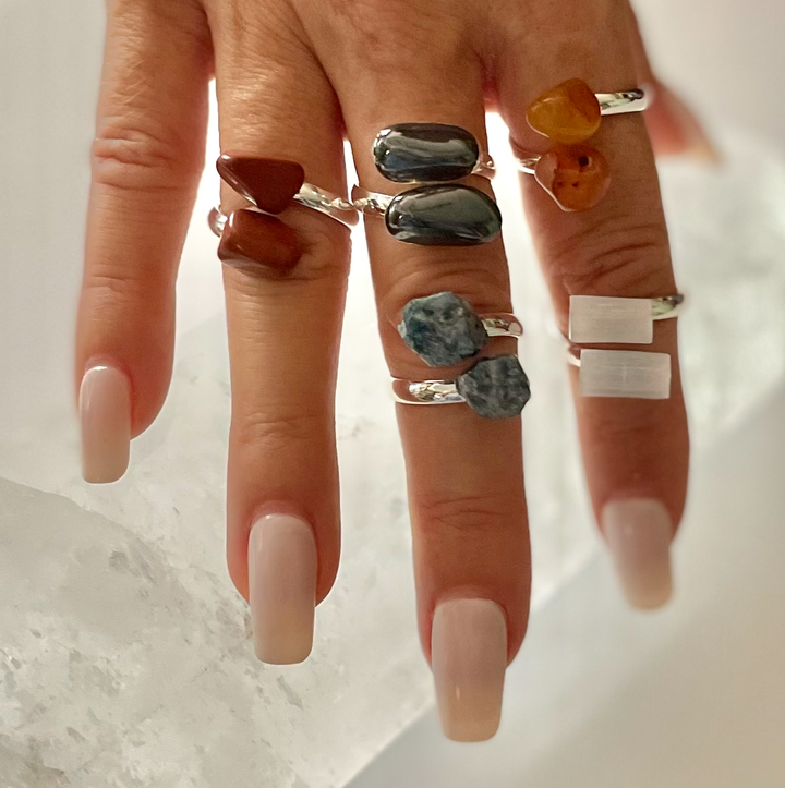 Selenite Silver Plated Adjustable Wrap Ring