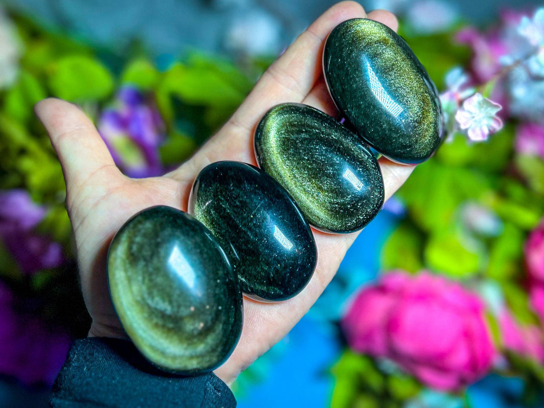 Gold Obsidian Palmstone, Wholesale Ethically Sourced Crystal
