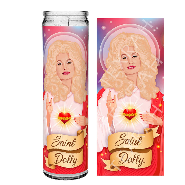 Saint Dolly Parton Celebrity Prayer Parody Candle