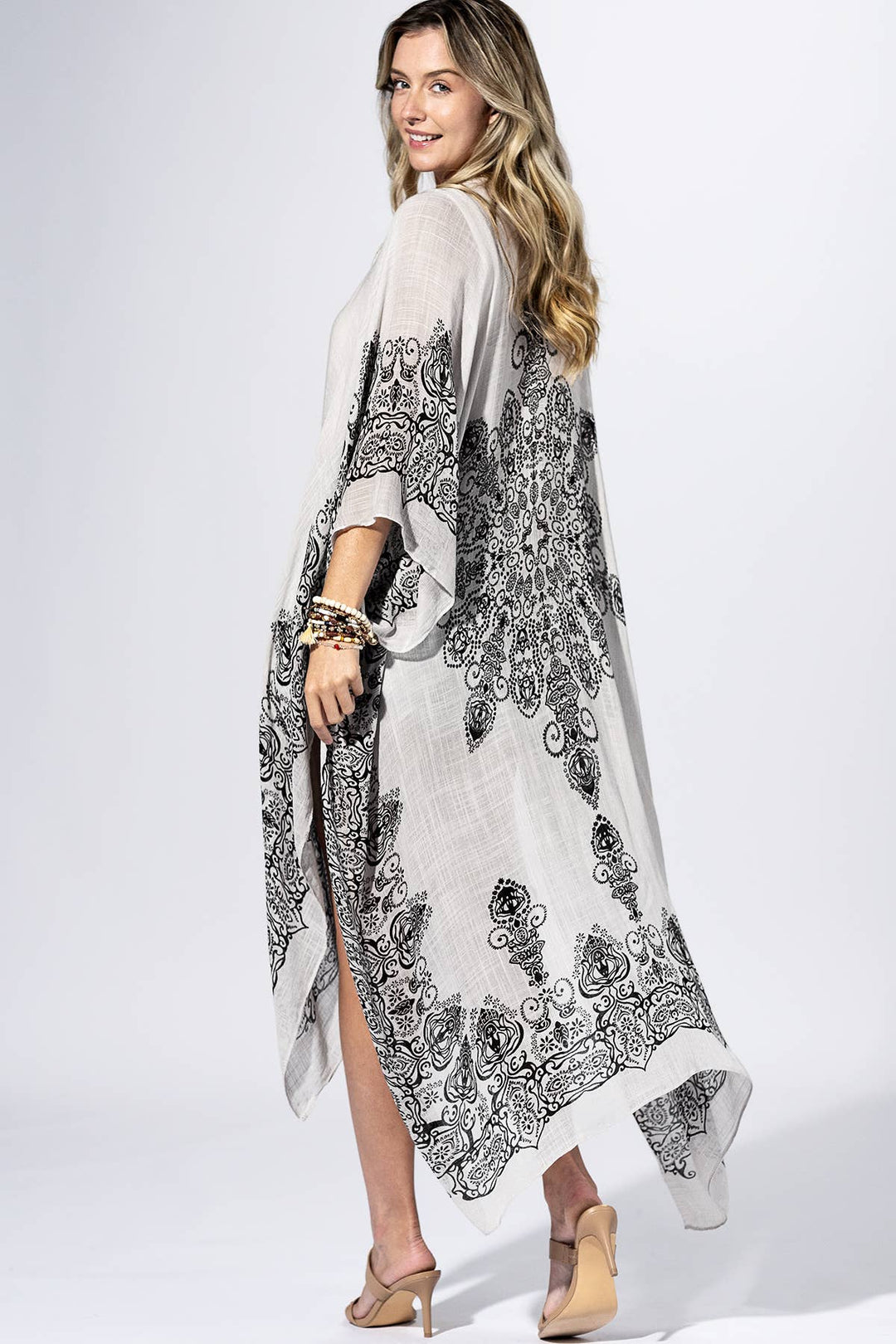 Botanical Border Kimono