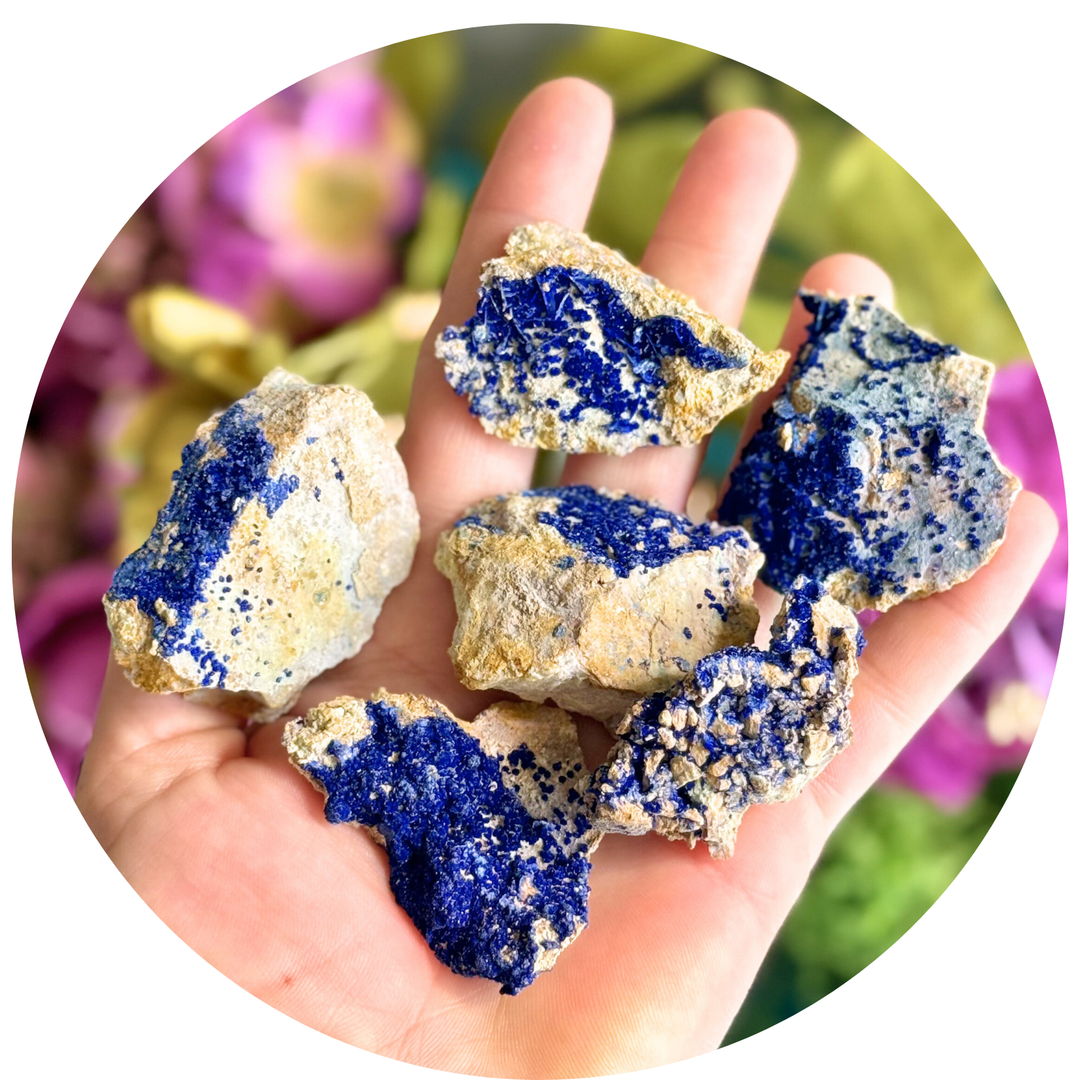 Raw "Bluebird" Azurite Clusters from Morenci, Arizona