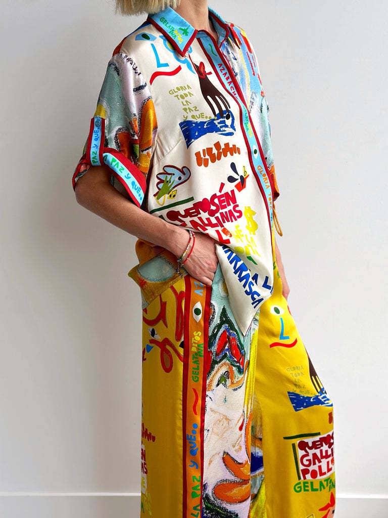 Unique Resort Print Loungewear Set With Elastic Waist And Pockets