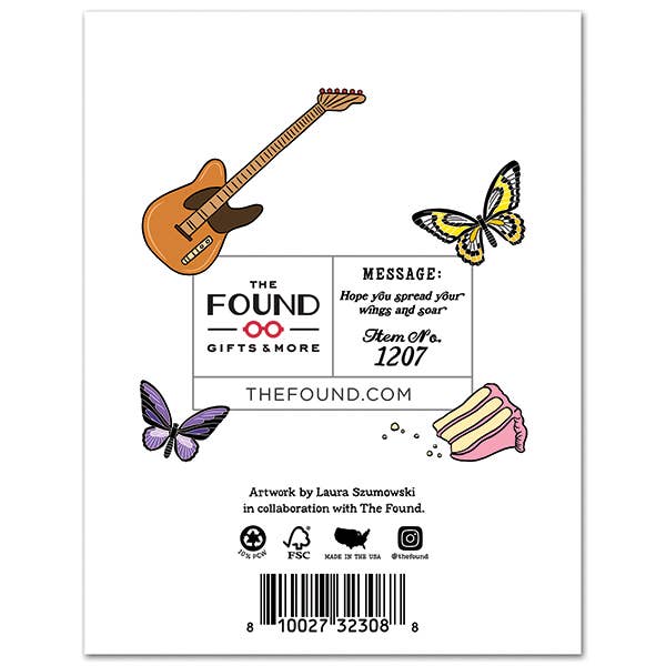 Dolly 70's Butterfly Birthday Card