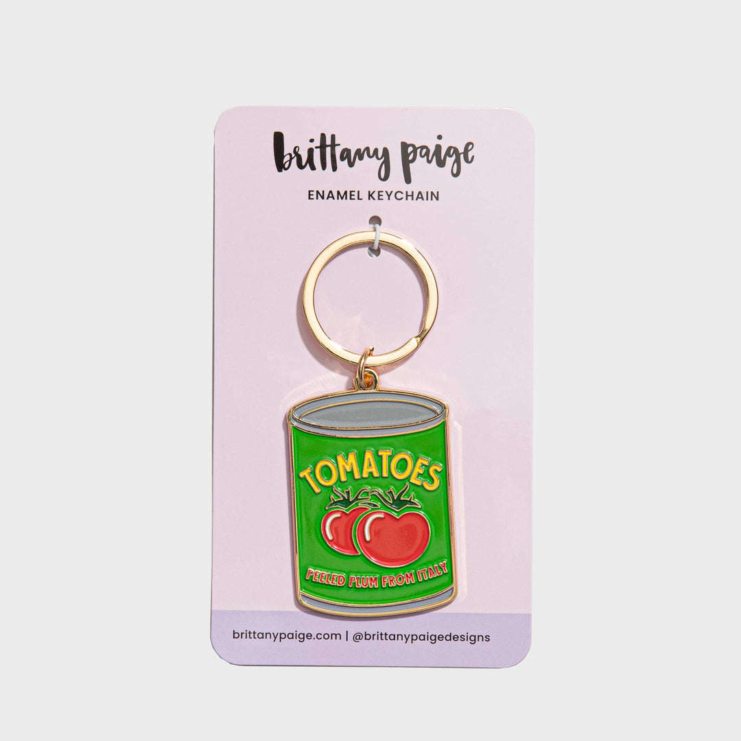 Tomato Can Enamel Keychain Bag Charm