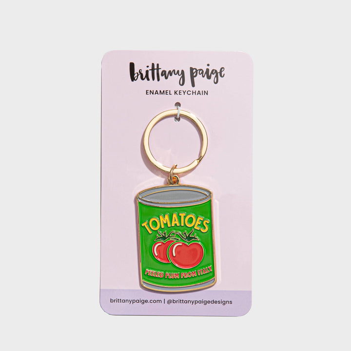 Tomato Can Enamel Keychain Bag Charm