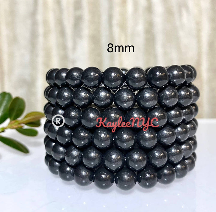 Natural Shungite 8mm 7.5” Crystal Healing St
