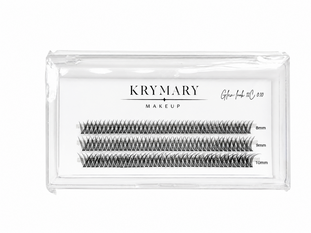 Krymary makeup lashes in a clear packaging box on a white background