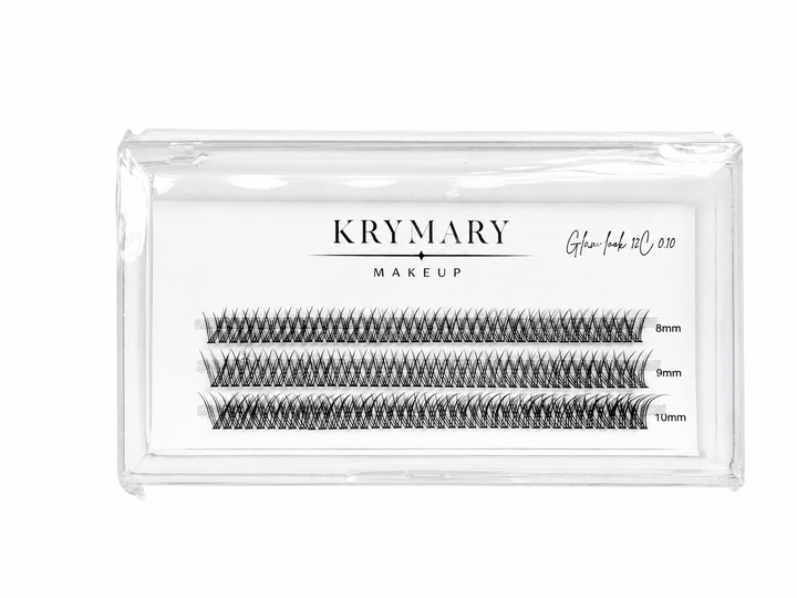 Krymary makeup lashes in a clear packaging box on a white background