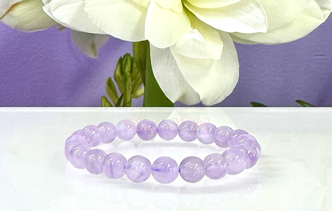 Natural Lavender Amethyst 8mm 7.5”  Stretch Bracelet
