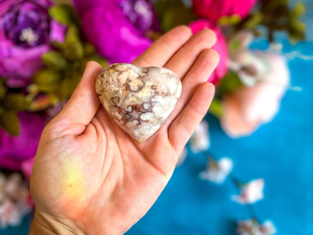 Flower Agate Hearts