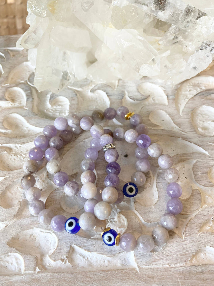 Crystal Evil Eye Bracelet - choose your crystal