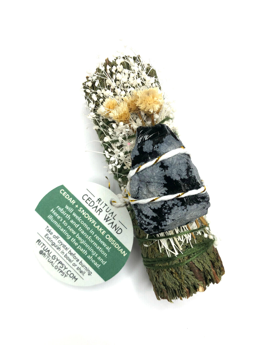 'RENEW YOUR LIGHT!' Cedar Bundle + Snowflake Obsidian - (4")