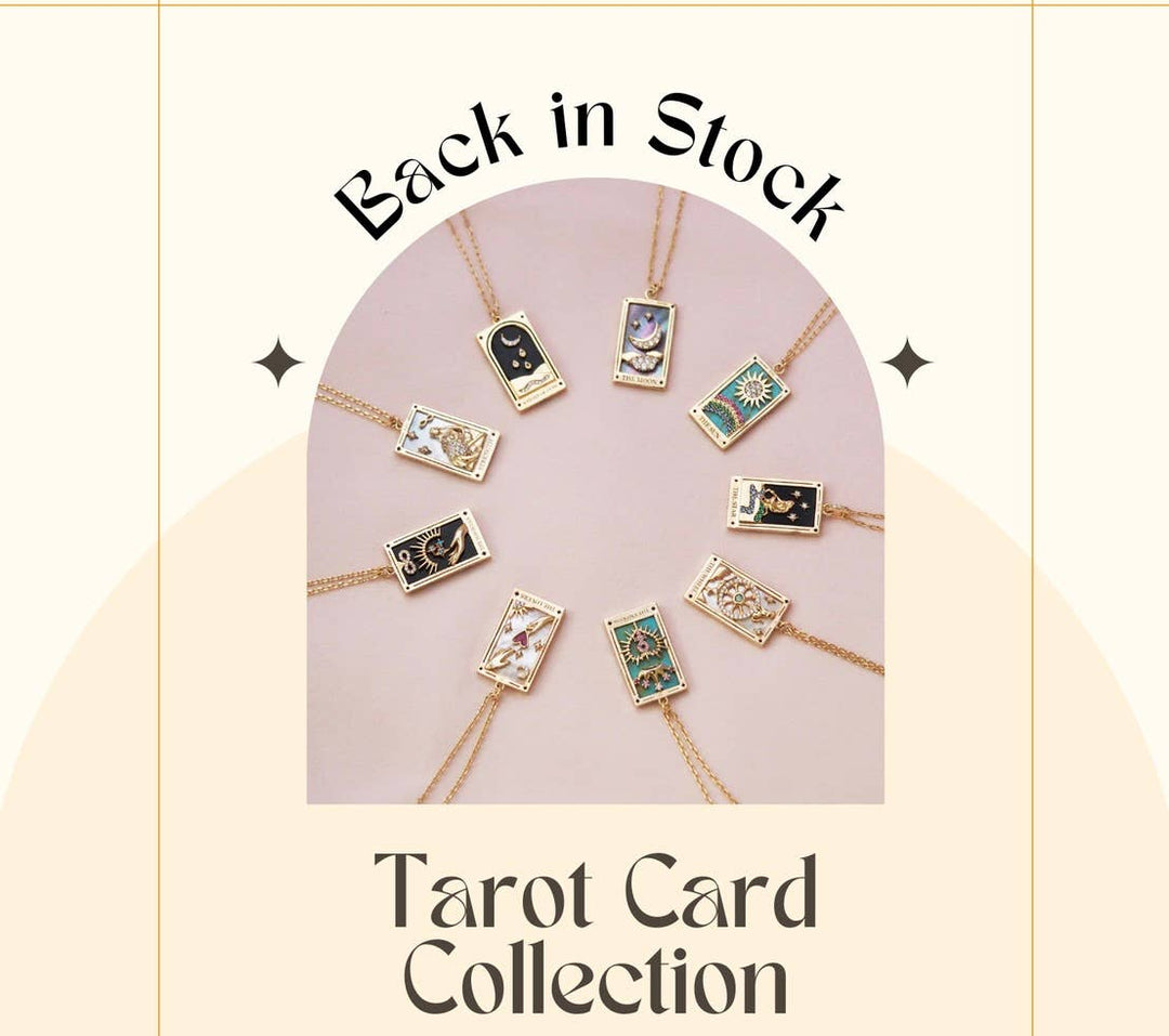 Tarot Card Necklace- The Star- 18K Gold stainless steel