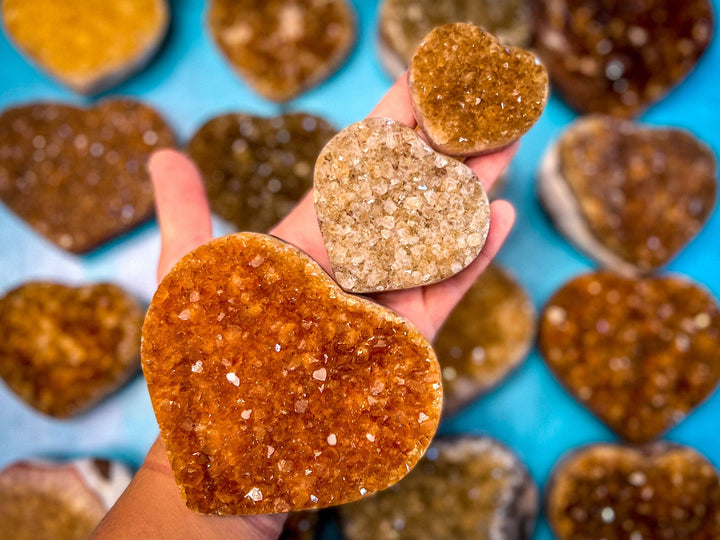 Raw Citrine Hearts, Ethically Sourced