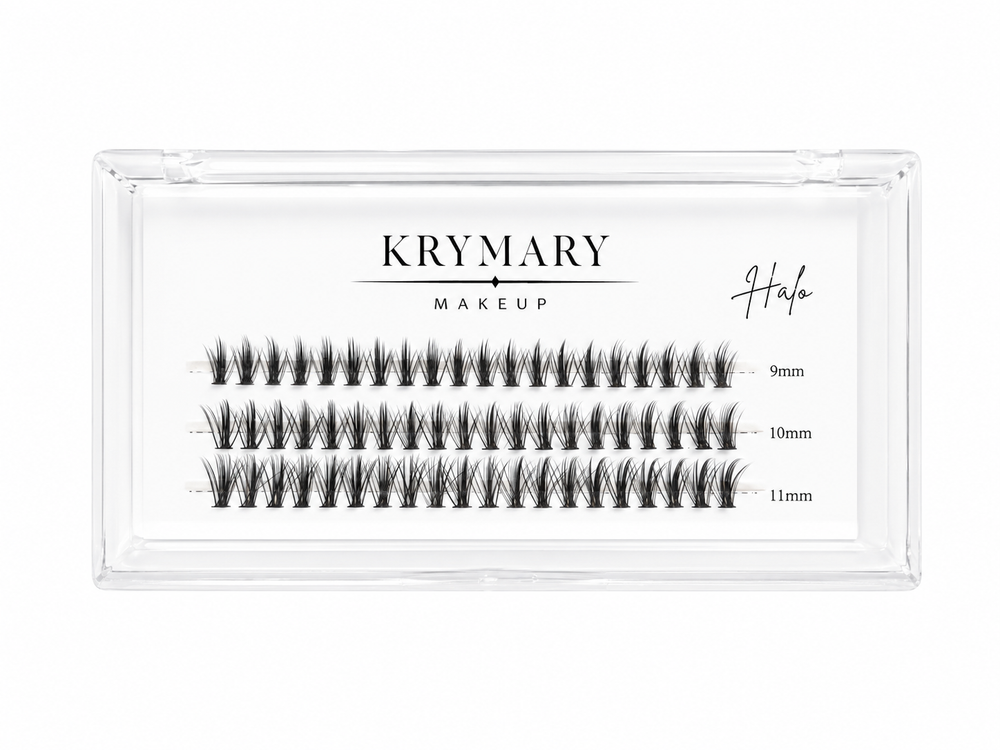 Krymary makeup lashes packaging with product display on a white background