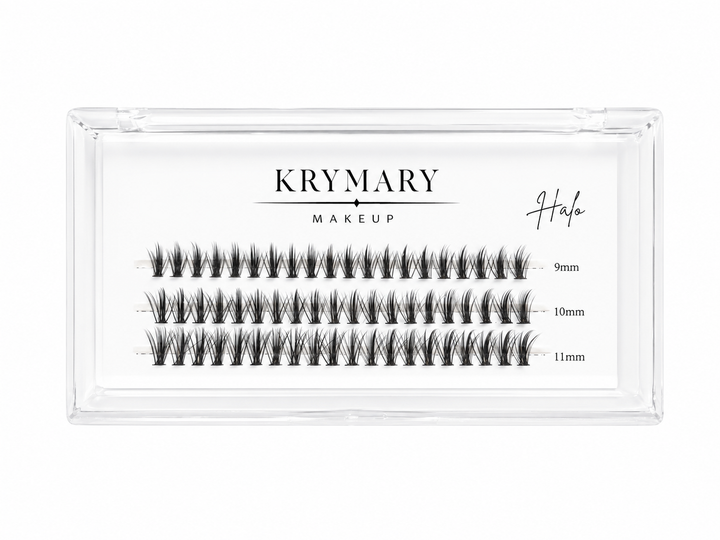 Krymary makeup lashes packaging with product display on a white background