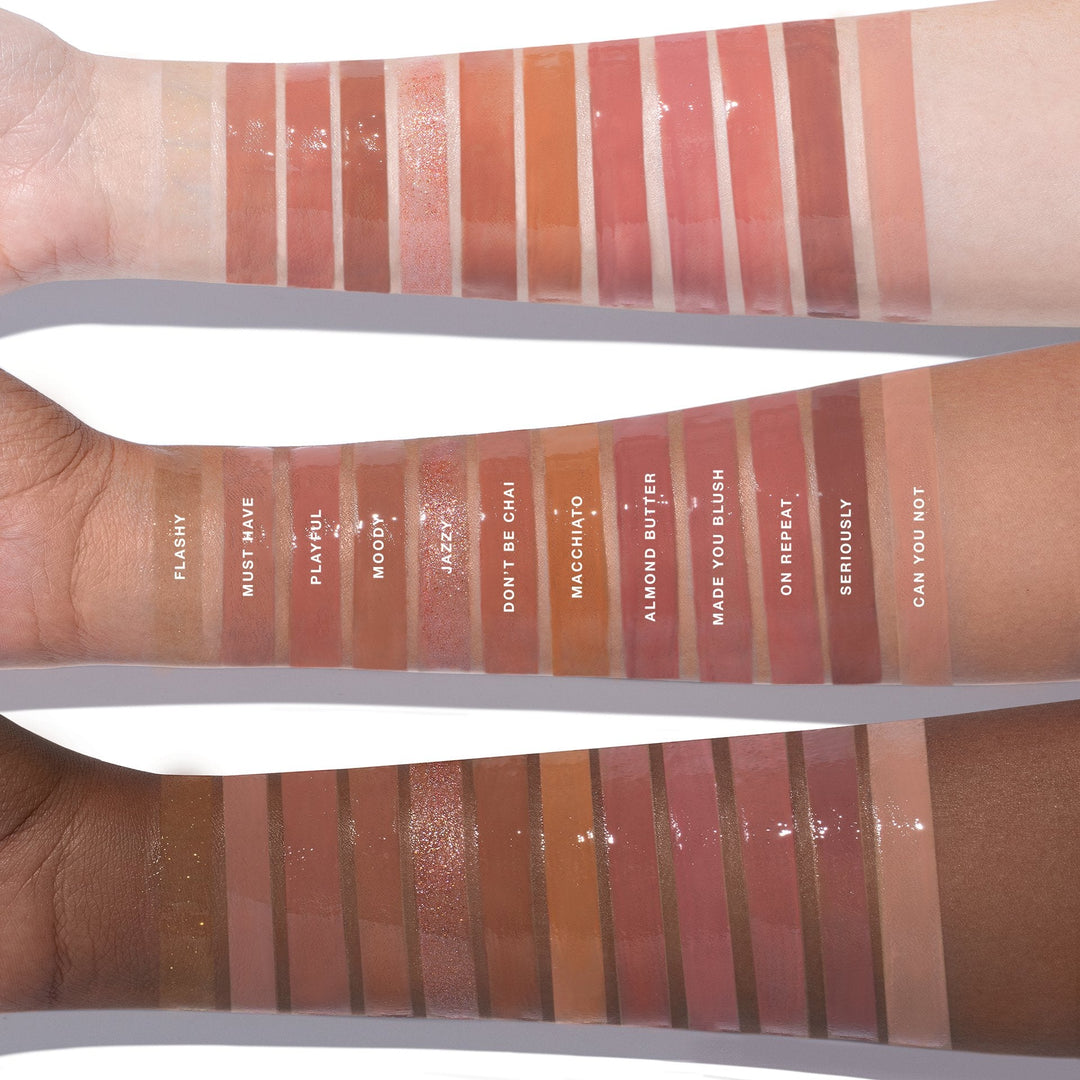 swatches of does glosses