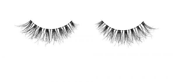 Pair of false eyelashes on a white background
