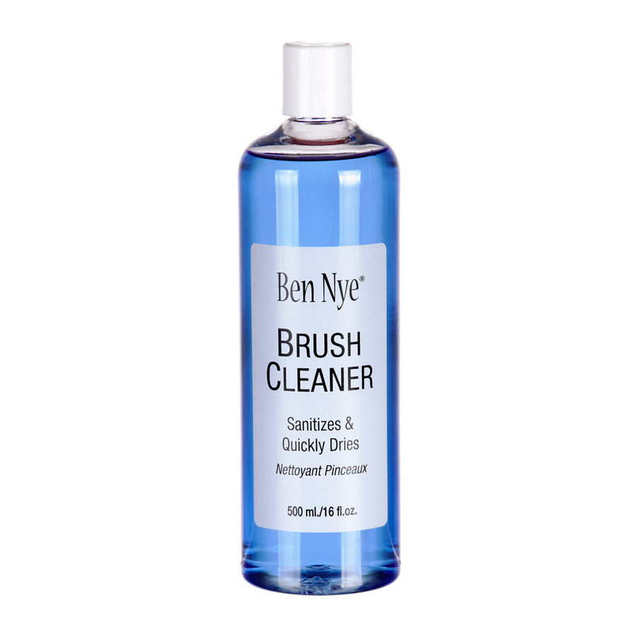 Ben Nye brush cleaner bottle on a white background