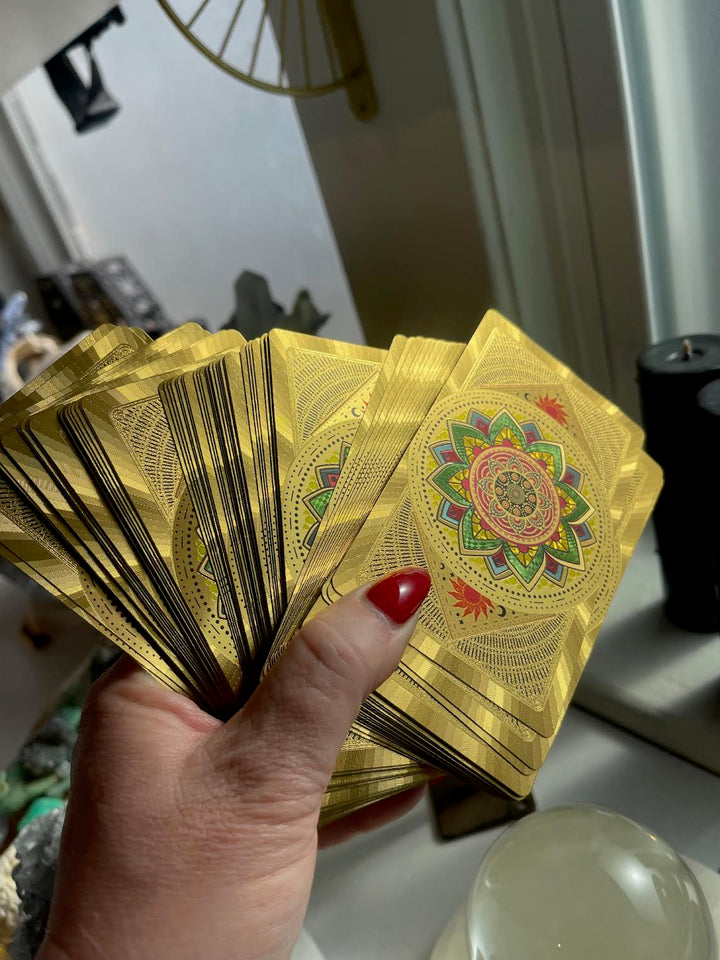 Back of the cards for the Gold Foil Tarot Deck