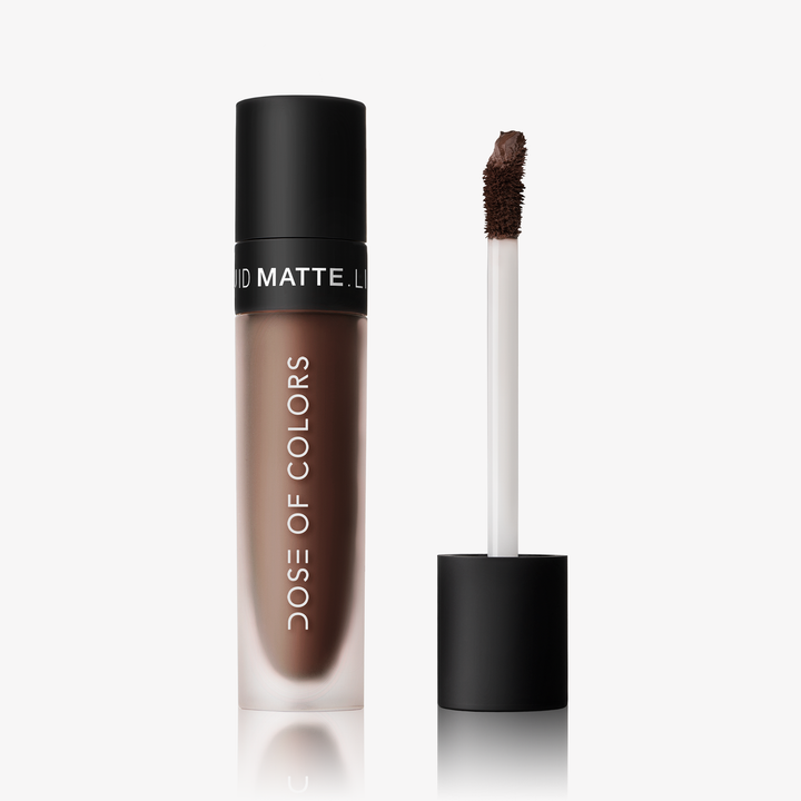 This is the Dose of Color Liquid Matte Lip, Shade: Chocolate Wasted. 