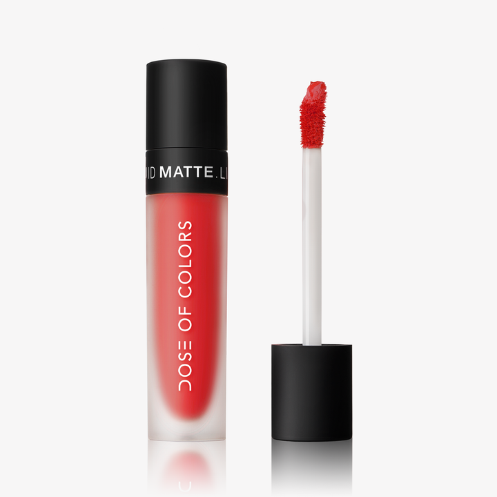 This is the Dose of Color Liquid Matte Lip, Shade: Coral Crush. 