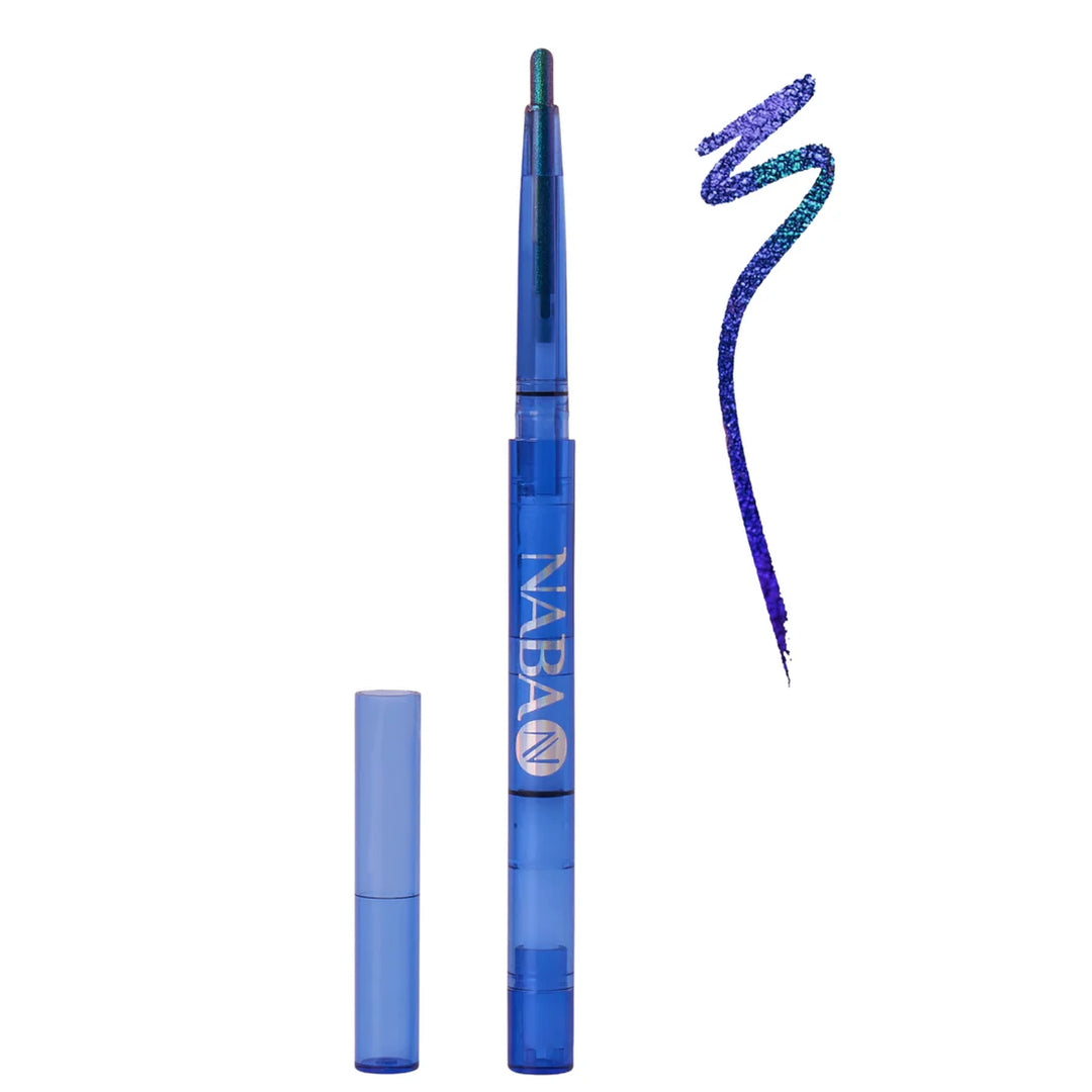 Blue eyeliner pen with cap on a white background