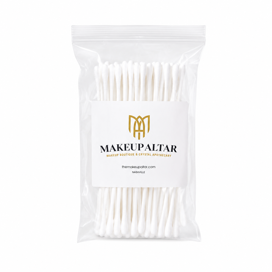 The Makeup Altar Swab, Dual Ended Round Tip, White Handle