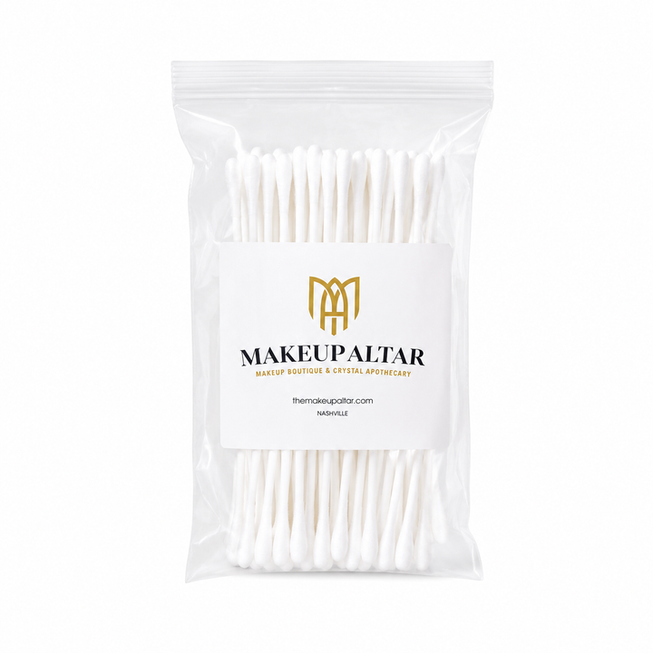 The Makeup Altar Swab, Dual Ended Round Tip, White Handle