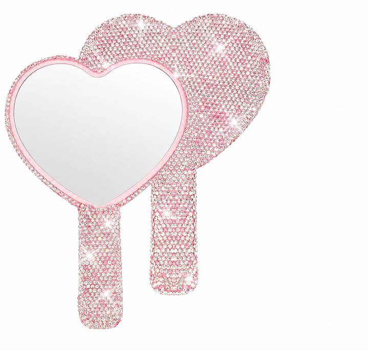 Rhinestone Heart Mirror