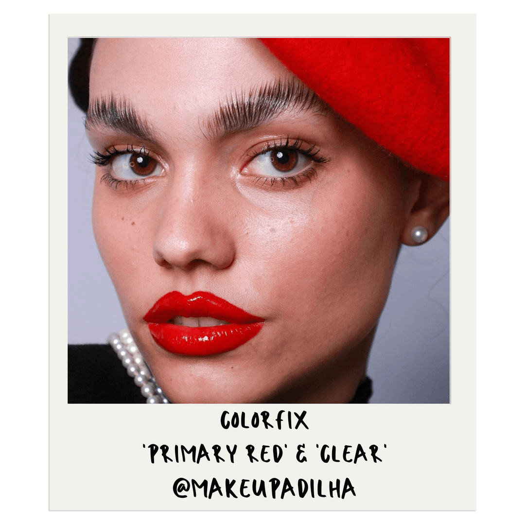 Another red lip with the colorfix matte primary red shade. This lip is a little lighter because of the clear glaze on top of the lips.