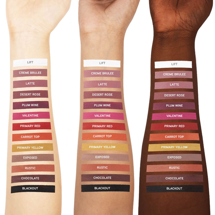 This is what all of the colorfix matte shades looks like on different skin tones.