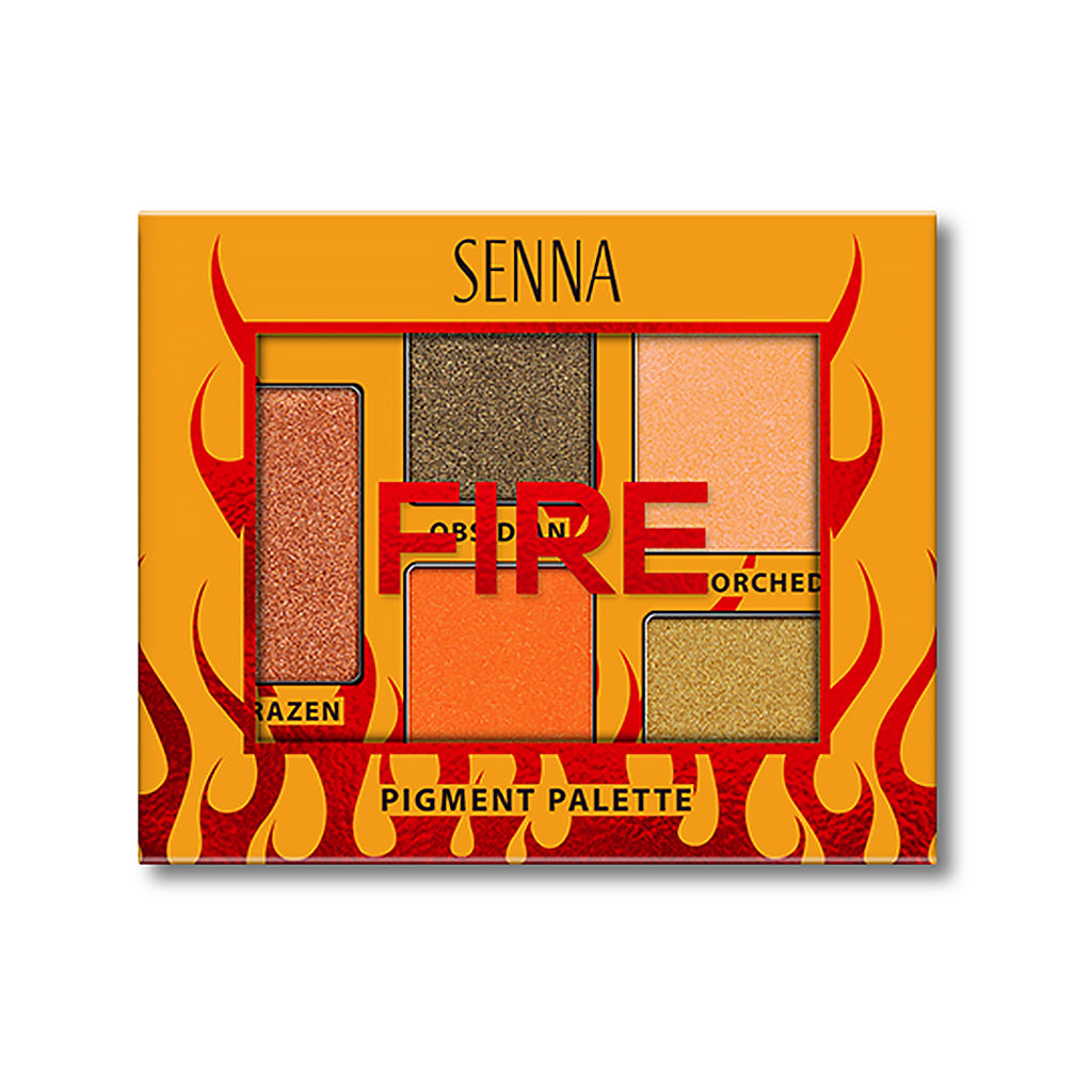 Fire Pigment eyeshadow Palette closed by Senna Cosmetics