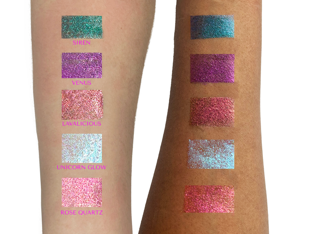 Rose Quartz Unicorn Multi-Dimensional Gloss swatch with the other glosses
