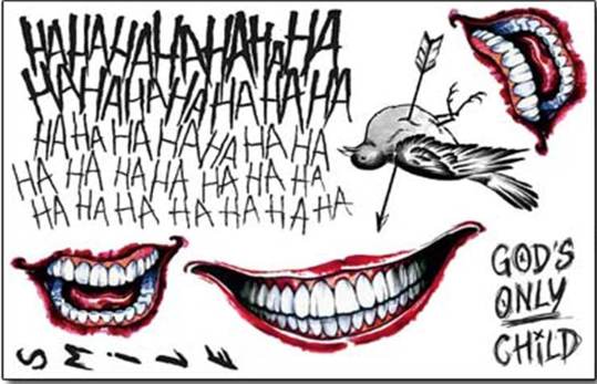 Image of The Makeup Altar Joker HAHA Temporary Tattoos