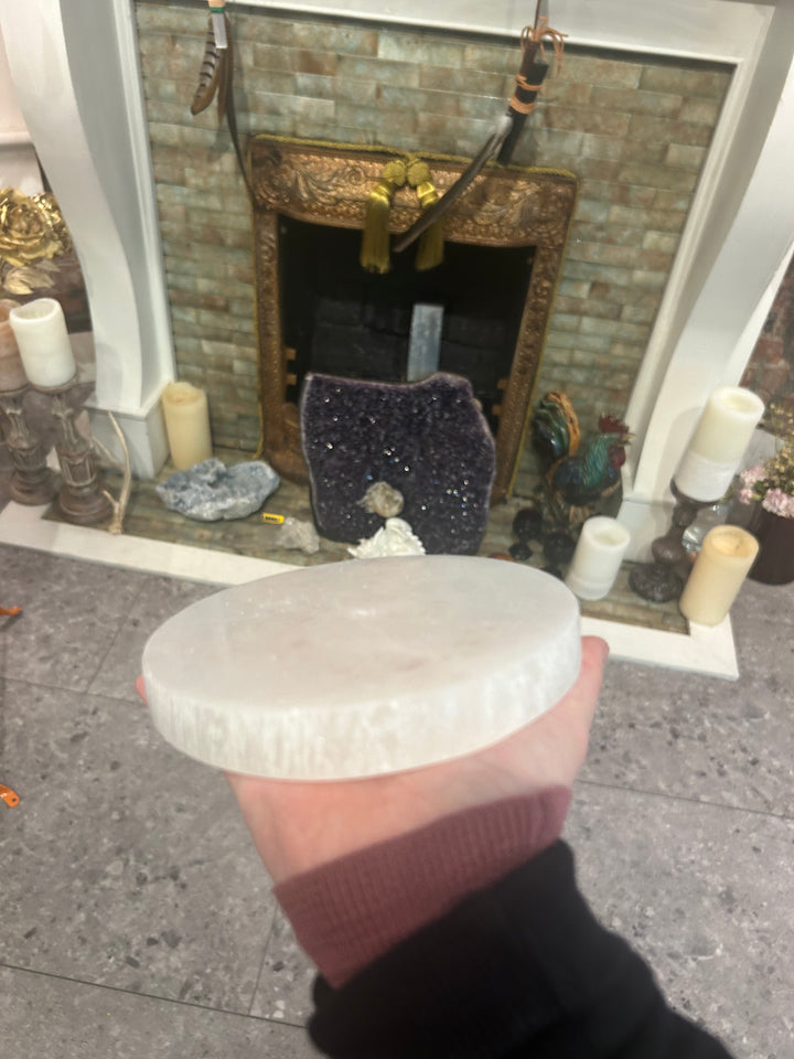 Large Selenite Charging Plate showing off the sides