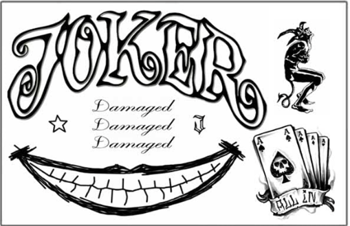 Image of The Makeup Altar Joker Damaged Temporary Tattoos