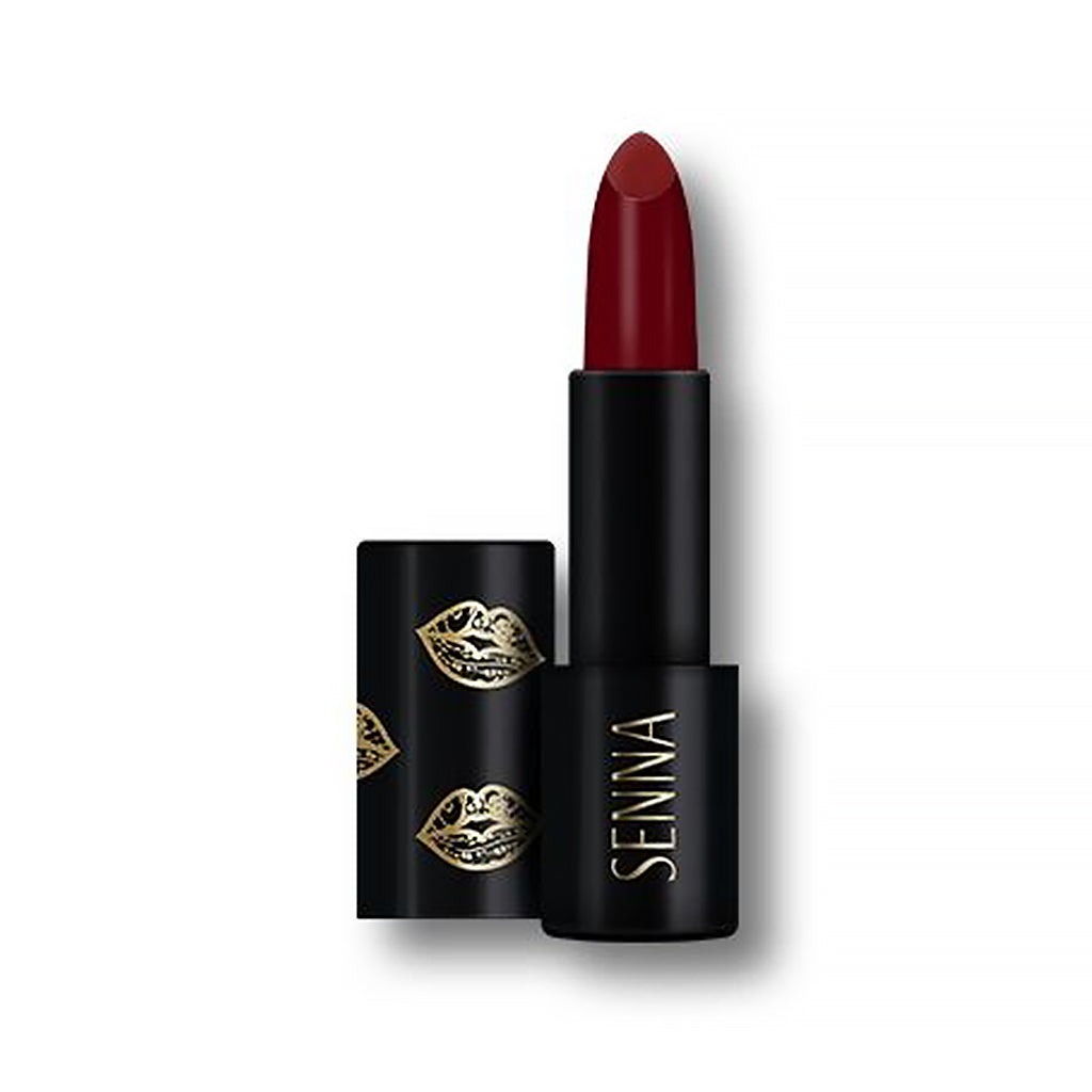 Matte Fixation Lipstick dynasty lipstick open with cap by Senna Cosmetics