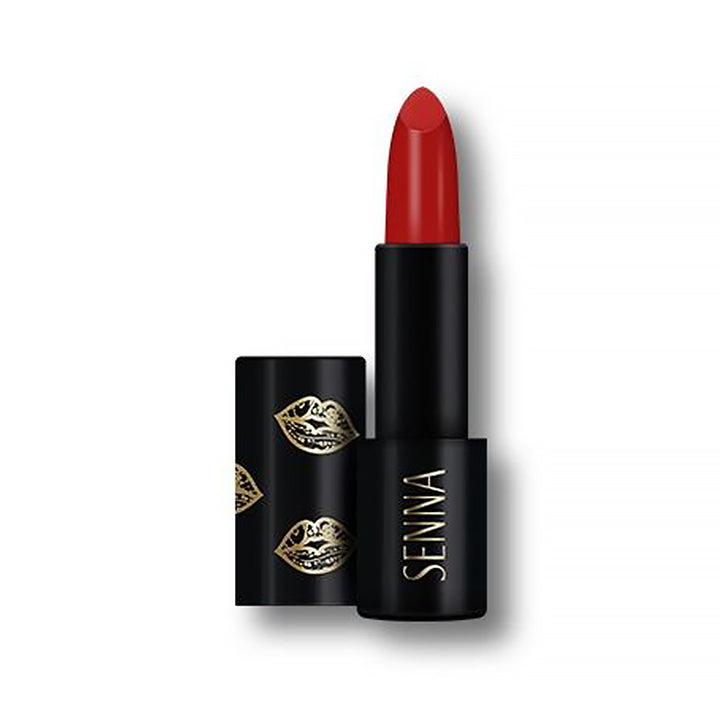 Matte Fixation Lipstick heart lipstick open with cap by Senna Cosmetics