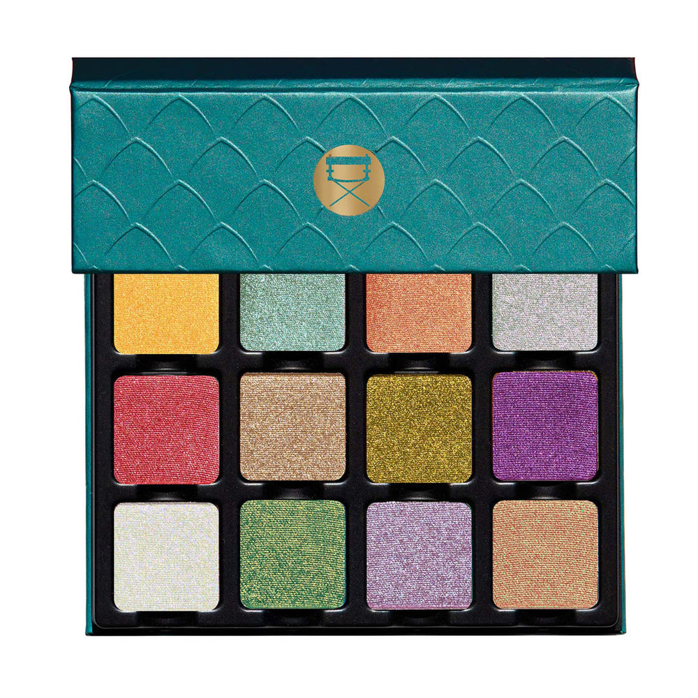Picture of the Petites Shimmers Coy Pallet open showing all of the glittery colors behind a white background