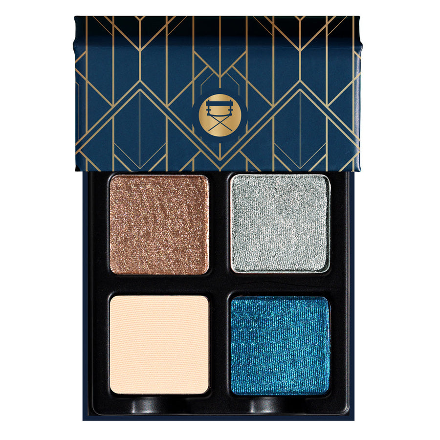    Petits Fours Lapis pallet open showing the shimmery brown, silver, royal blue, and cream colors.